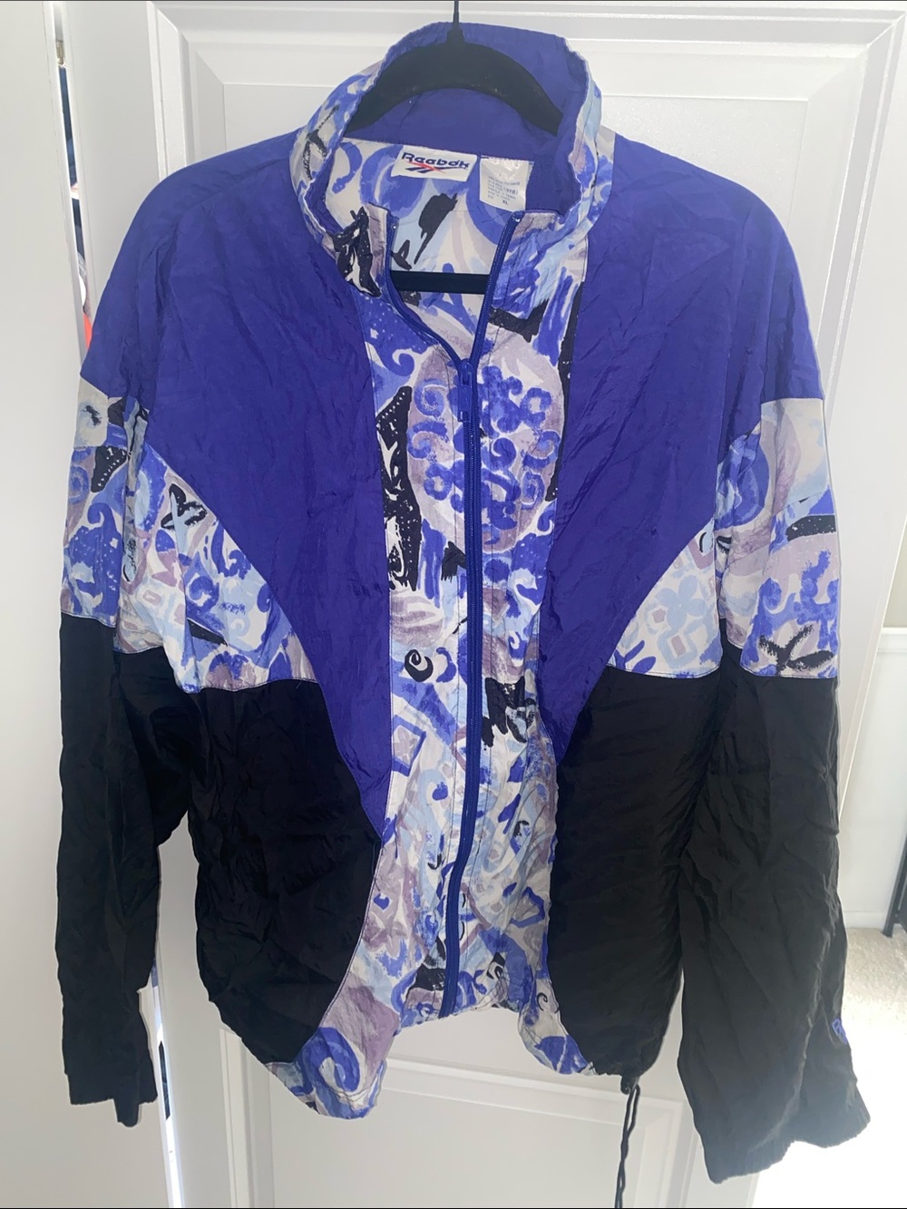 Vintage‎ Reebok windbreaker Track Jacket Women’s XL Purple Black